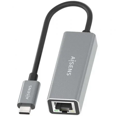 Aisens Conversor USB-C a Ethernet Gigabit 10/100/1000 Mbps Gris 15cm A109-0898 Aisens Conversor USB-C a Ethernet Gigabit 10/100/1000 Mbps Gris 15cm A109-0898